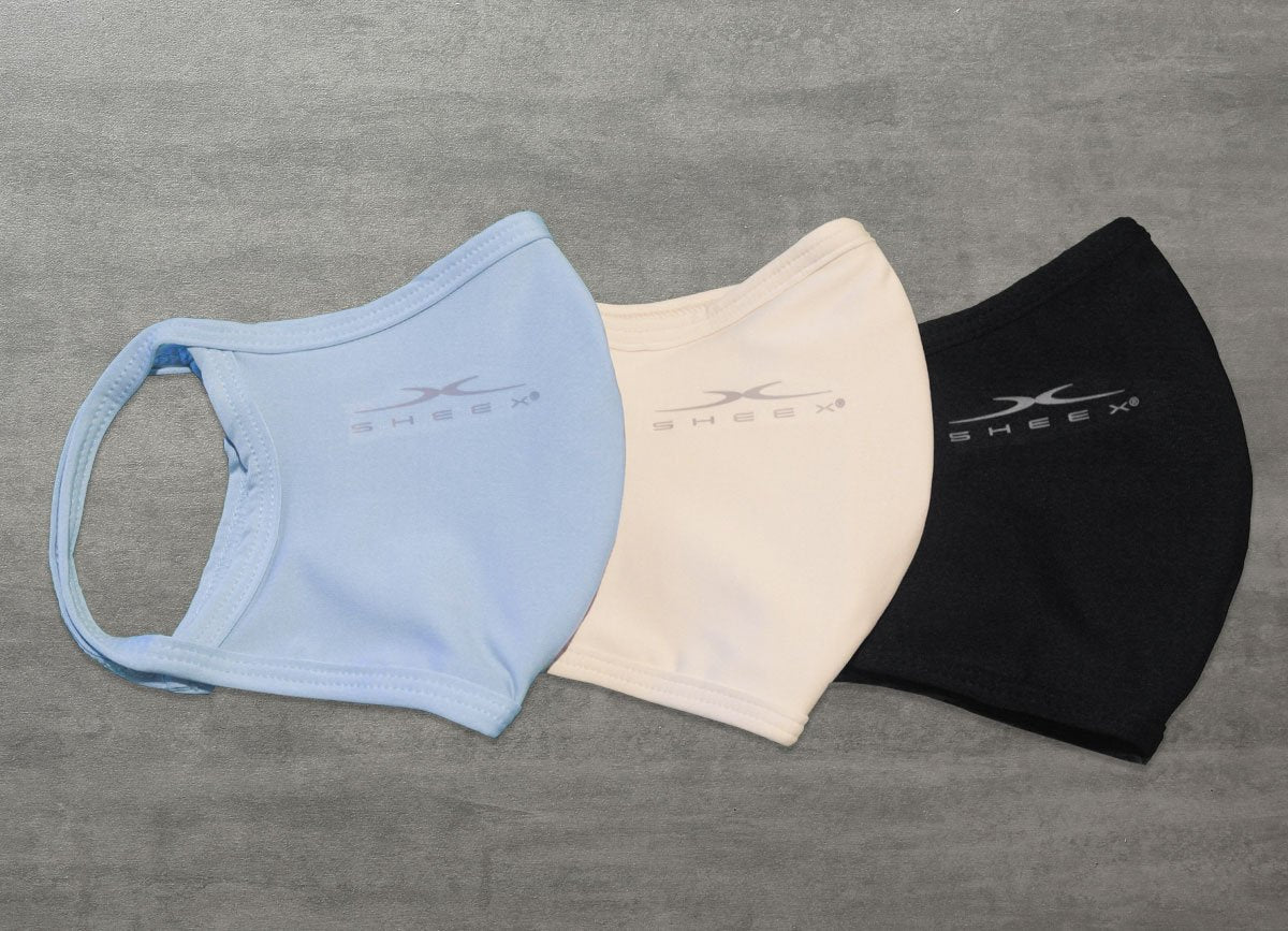 Triple Layer - Contoured Face Mask, 3-pack in Blue, Wheat, Black