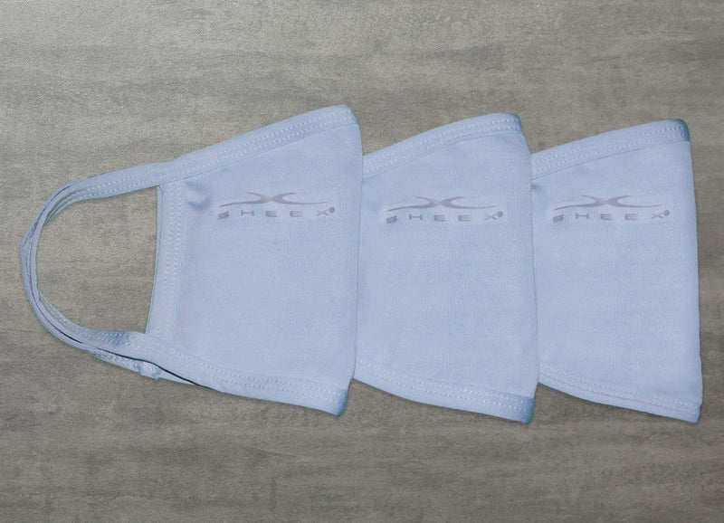SHEEX Performance Flat Face Mask - 3 Pack in Soft Blue#choose-your-color_soft-blue