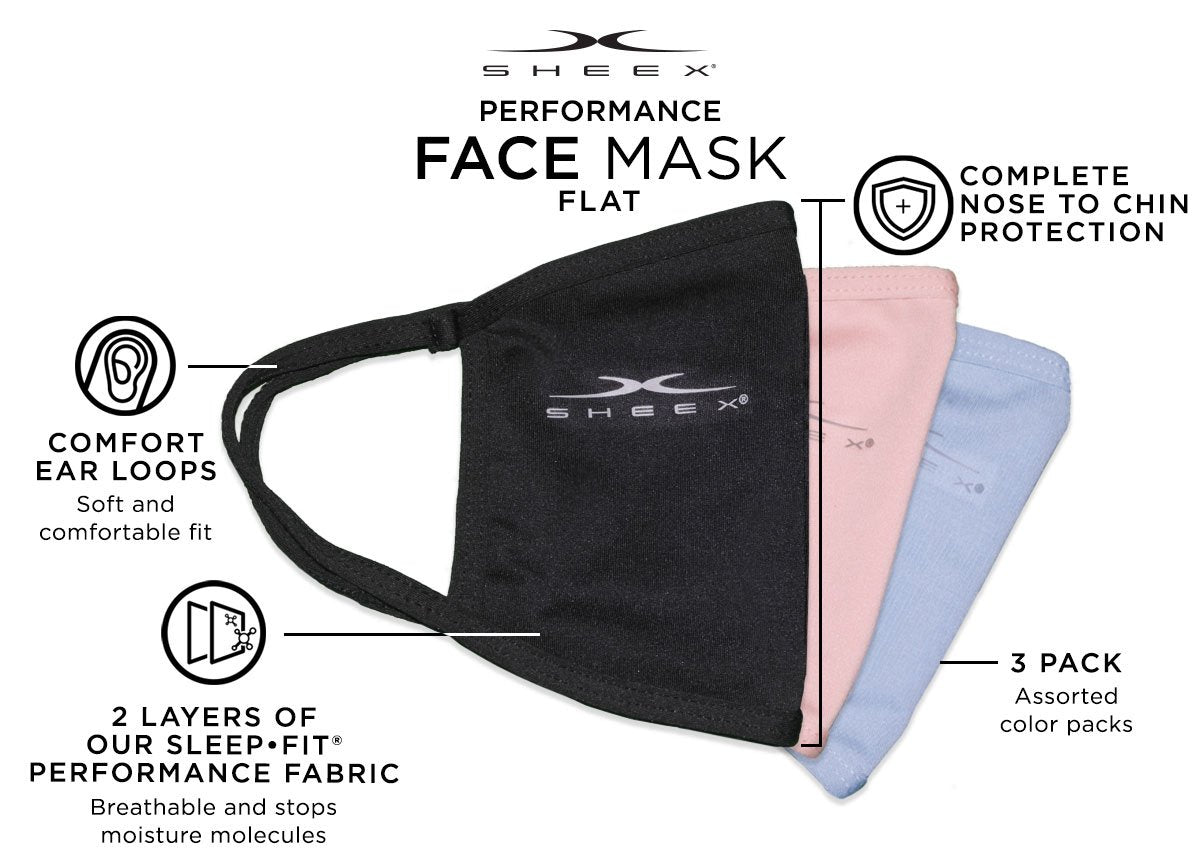 SHEEX Performance Flat Face Mask - 3 Pack #choose-your-color_rose-quartz-soft-blue-rose-quartz