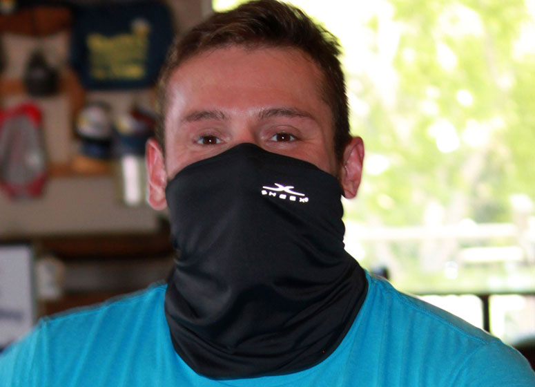 Model wearing SHEEX Gaiter in Black #choose-your-color_black