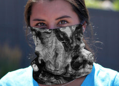Model Wearing SHEEX Gaiter in Black Tie Dye #choose-your-color_black-tie-dye