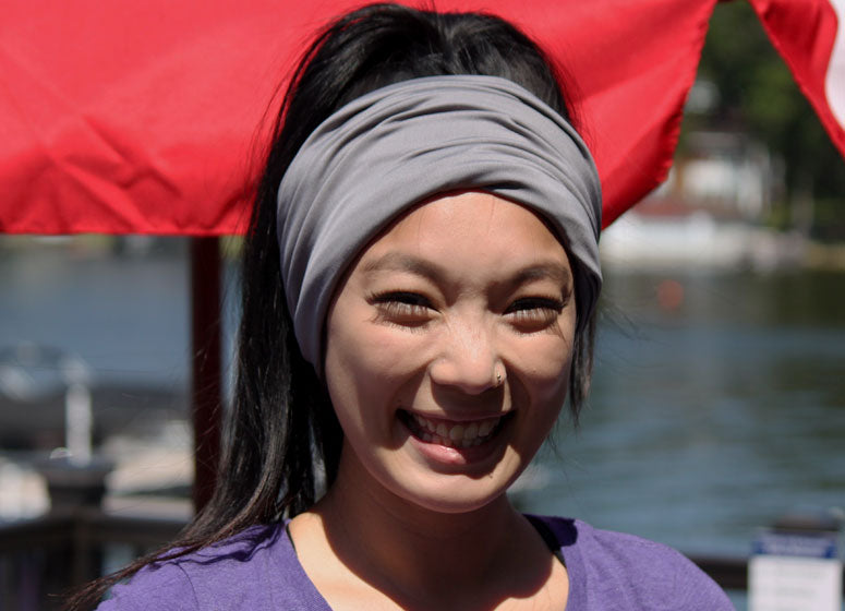 Model wearing SHEEX Gaiter in Graphite #choose-your-color_graphite