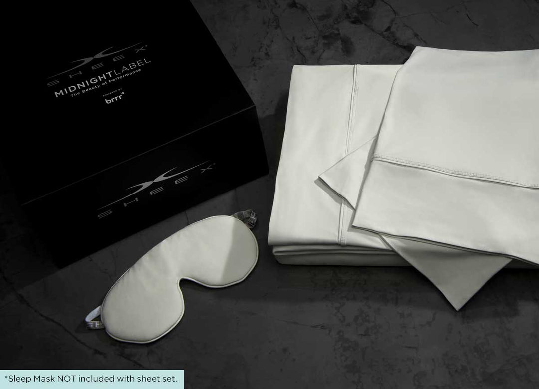 Midnight Label Sheet Set shown with optional sleep mask #choose-your-color_mist-gray