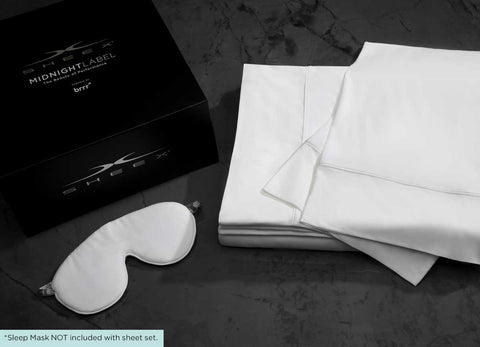 Midnight Label Sheet Set shown with optional sleep mask #choose-your-color_porcelain