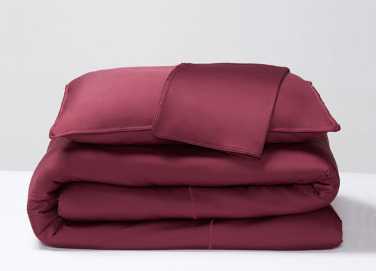 Garnet  Duvet Cover folded stack #choose-your-color_garnet