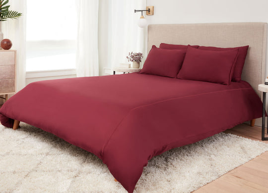 Garnet  Duvet Cover on bed in room #choose-your-color_garnet