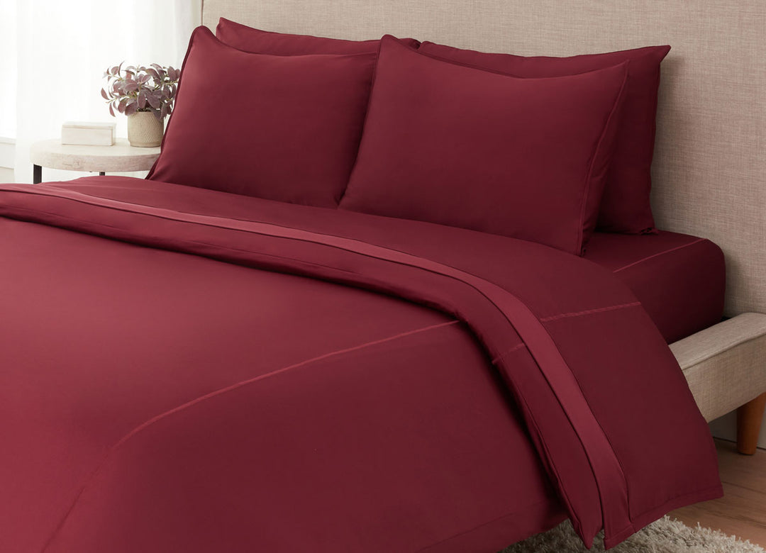 Garnet  Duvet Cover on bed in room #choose-your-color_garnet