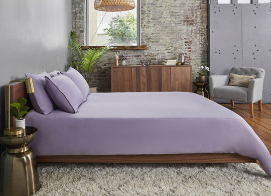 Lavender  Duvet Cover on bed in room #choose-your-color_lavender