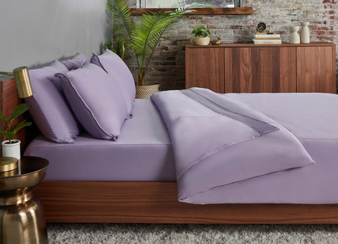 Lavender Duvet Cover on bed in room #choose-your-color_lavender