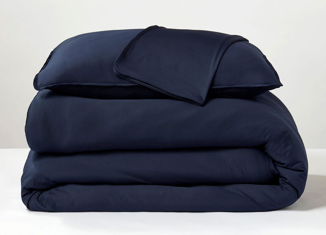 Navy  Duvet Cover folded stack #choose-your-color_navy