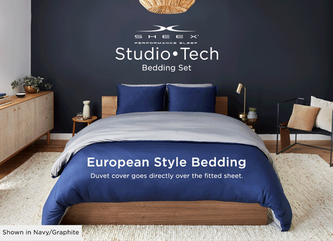 Studio Tech Bedding Infographic Original Performance Fabric, European Style, Reversible Colors #choose-your-color_navy-graphite