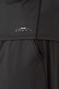 Model wearing SHEEX Men's Long Sleeve Tee in Black #choose-your-color_black