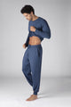 Model wearing SHEEX Men's Modern Jogger in Slate Blue #choose-your-color_slate-blue